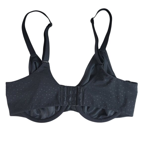 Wacoal Back Appeal Minimizer Bra Black 34DD Dots Seamless Underwire Adj #857303 - Picture 5 of 10